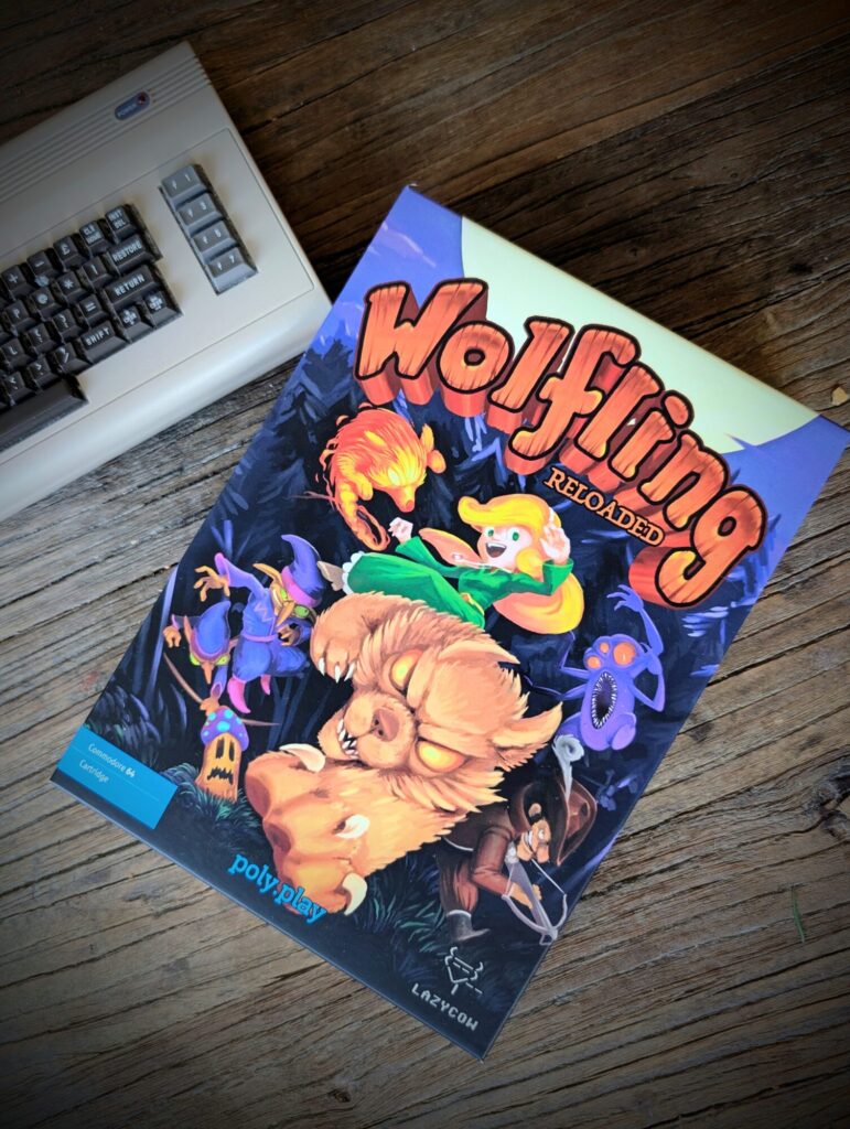 Edition physique de la cartouche Commodore 64 du Wolfling (Poly.Play - Lazycow)