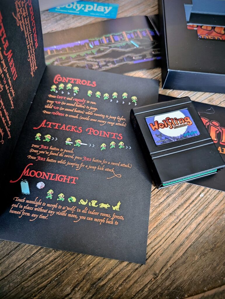 Edition physique de la cartouche Commodore 64 du Wolfling (Poly.Play - Lazycow)