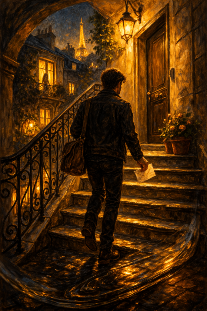 illustration préparatoire - clip Paris en Bouteille - Cyborg Jeff - généra par ChatGPT - Février 2026