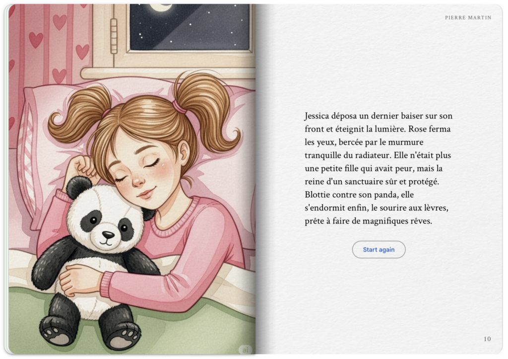Le sanctuaire de Rose - livre pour enfant imaginé avec StoryBook Gemini - ©LMDC, 2026